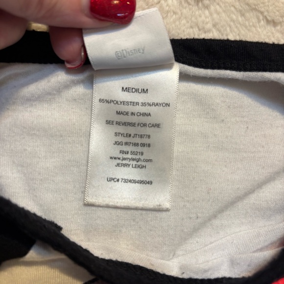 Disney Stitch Raglan Top Medium White Black 3/4 Sleeve Baseball Tee Jerry Leigh - Picture 13 of 16